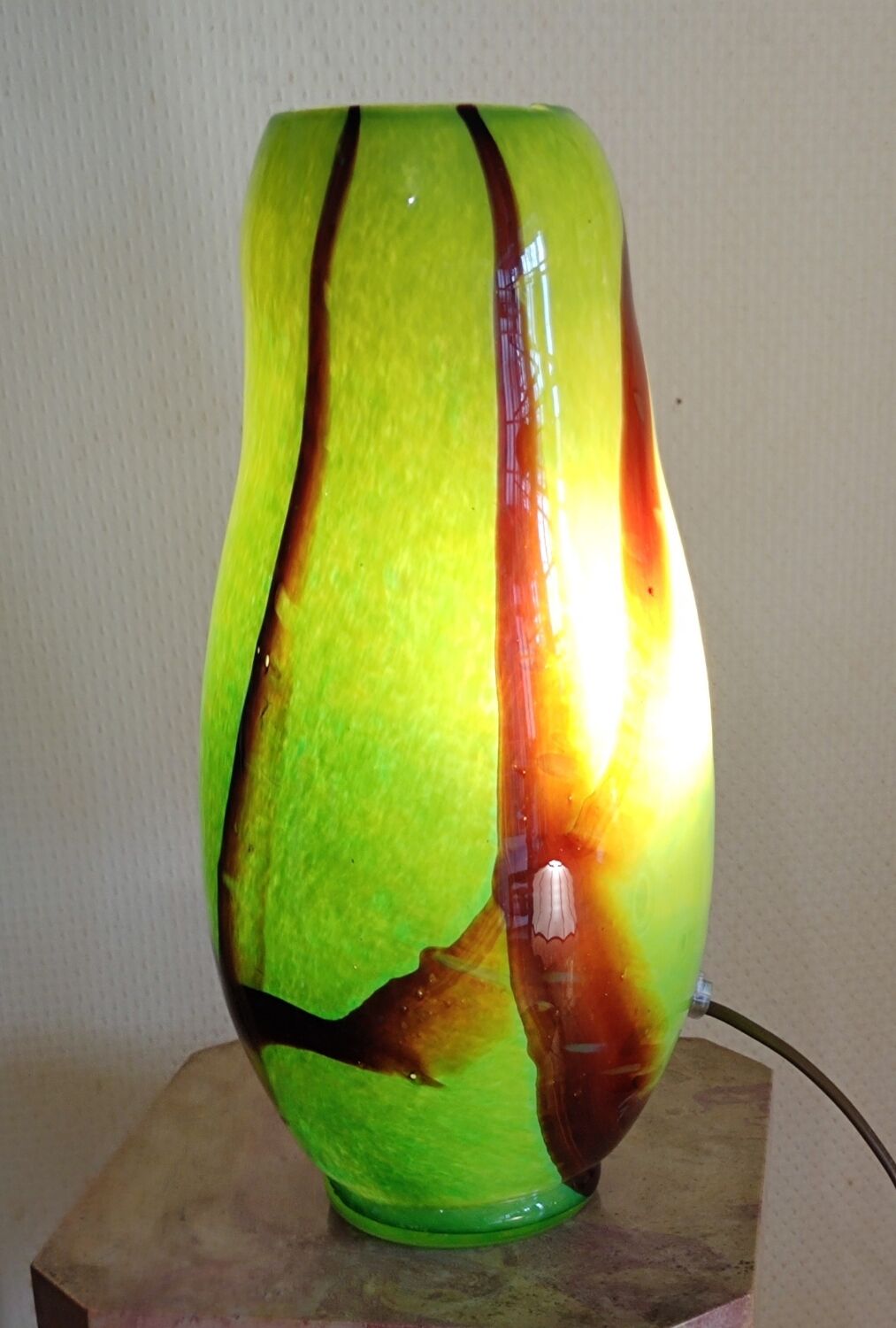 Old glass lamp Murano Italy signed F.Silviy