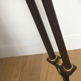 Lampadaire années 50, 2 spots, métal et laiton