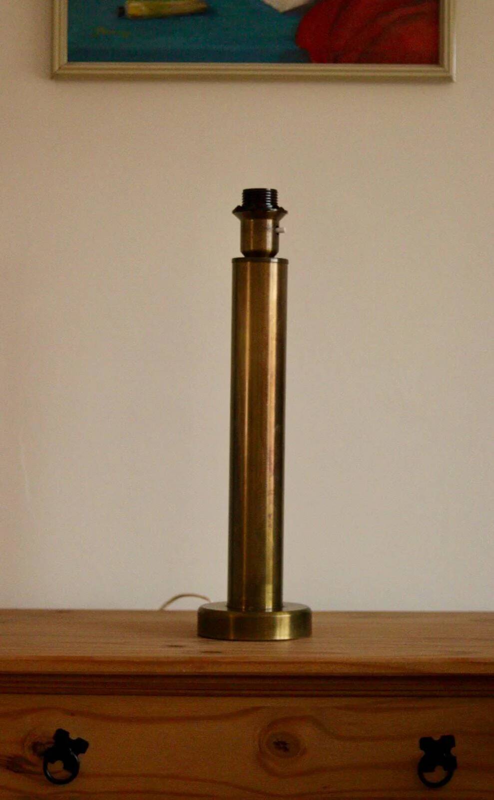 Tall Swedish brass bobbin lamps by Bergboms
