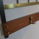 Mid-century brass and teak wall coat rack, 1960s