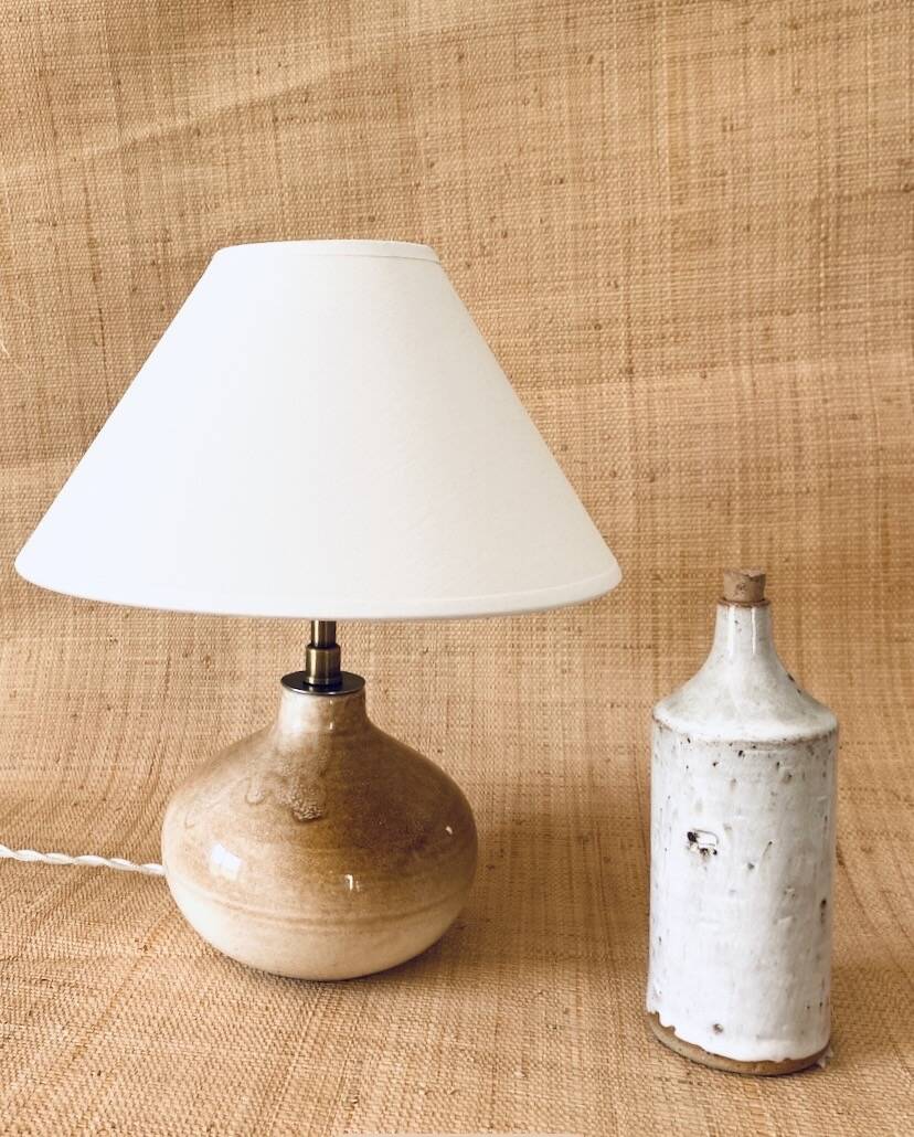 Ball lamp, new fabric cable, cotton lampshade.