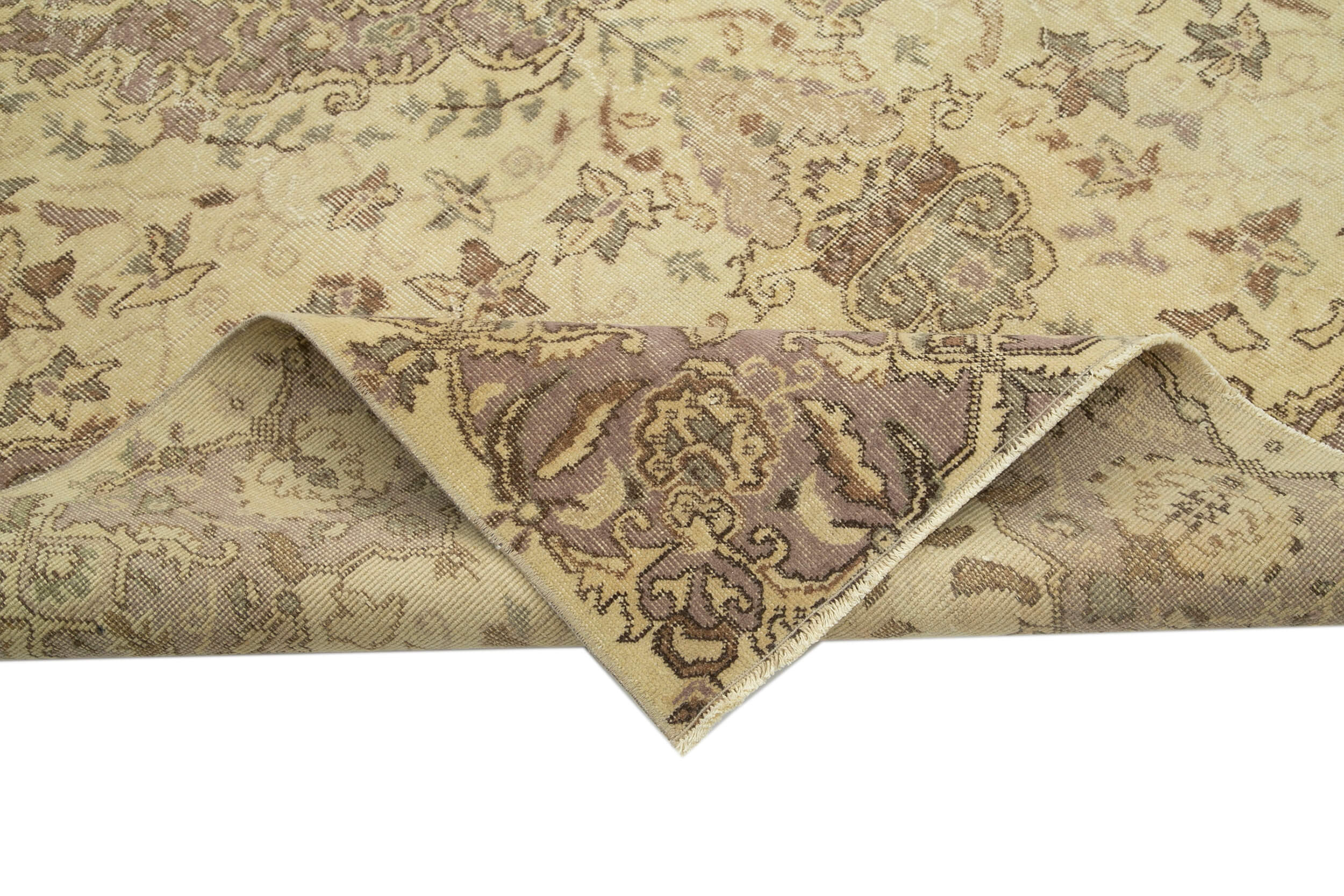 Hand-knotted turkish beige rug 192 cm x 285 cm