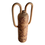 Large vase in raw stoneware