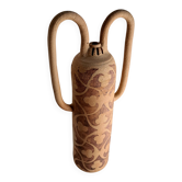 Large vase in raw stoneware