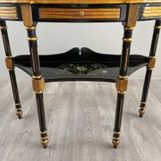 Console Demi-Lune Peinte et Dorée, Style Louis XVI, XXe Siècle