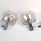 Chrome-plated metal and glass wall lights, 1970