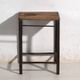 Vintage industrial stool made of pine wood and iron – Central Europe, around 1950
