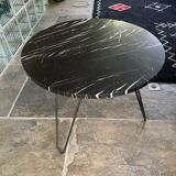 Side table in marble and wrought iron