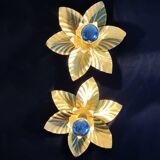 Pair of golden leaf appliques