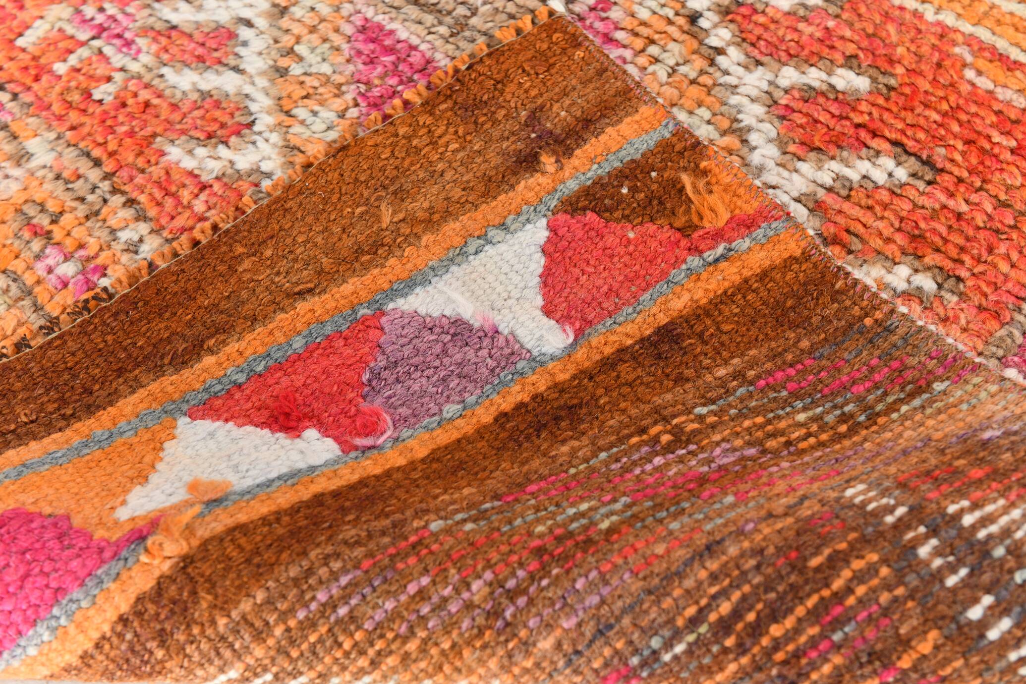 Orange Beige Turkish Runner Rug 80x369Cm SK 23759