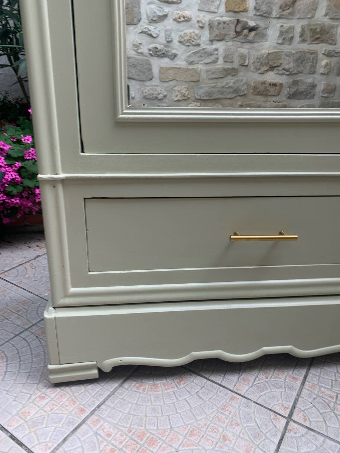 Old wooden bonnet cupboard