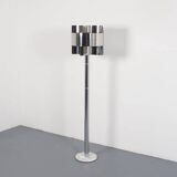 1970s Chrome and Marble Floor Lamp