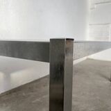 70s chrome and slate coffee table