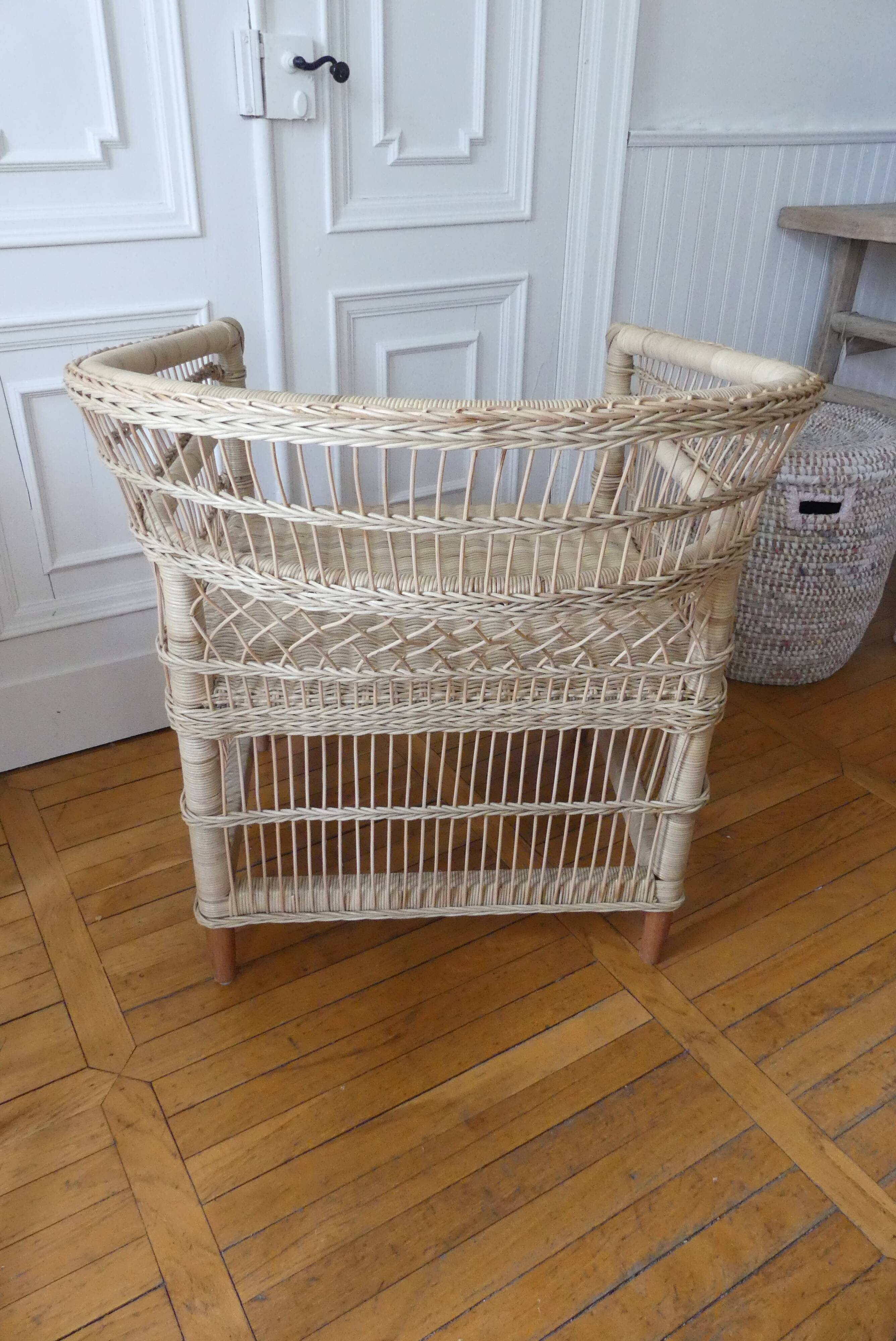 Natural rattan armchair braided