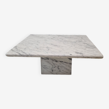 Italian Carrara Marble Coffee Table, 1980s