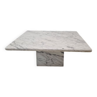 Table basse italienne en marbre de Carrare, années 1980