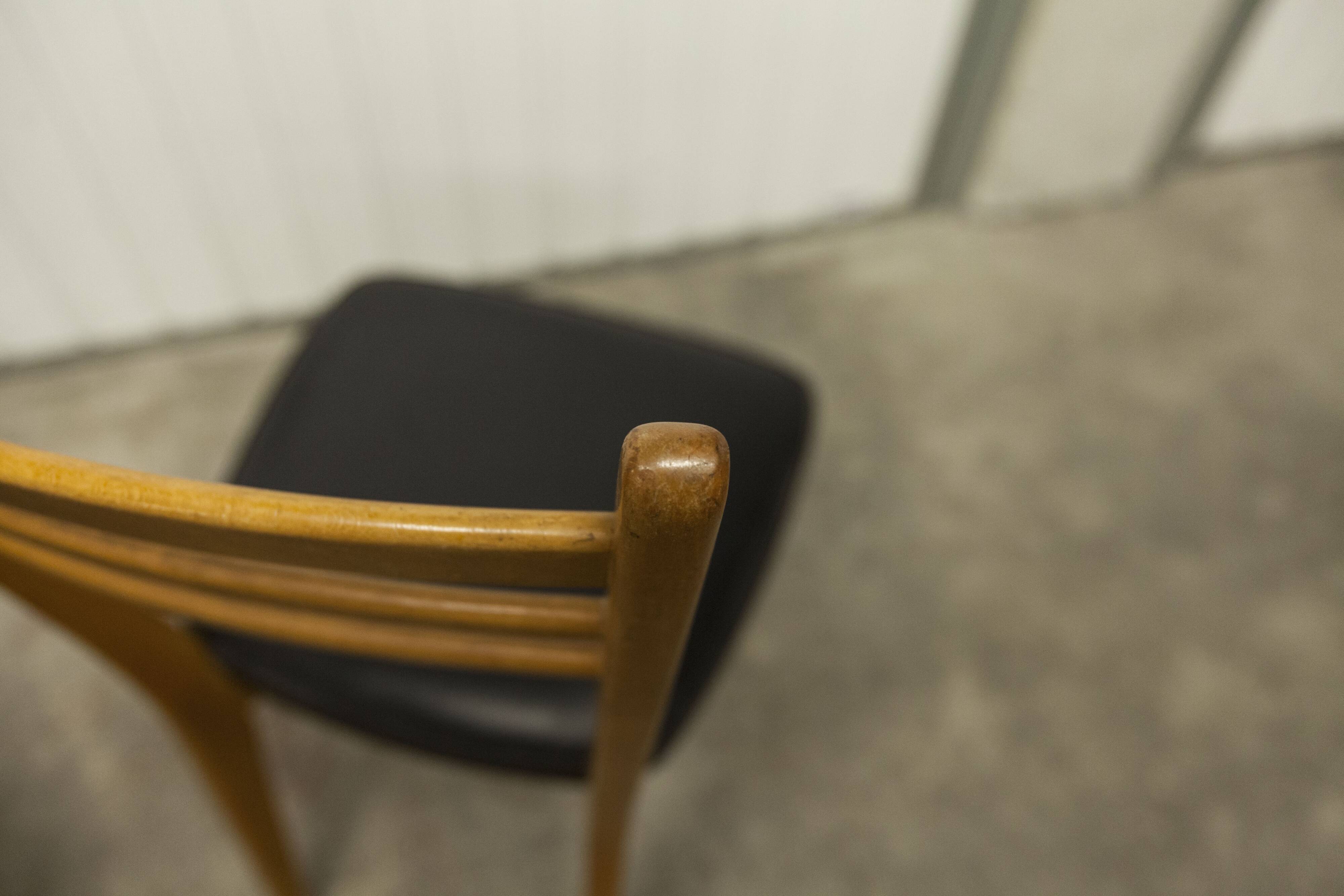 Pair of Scandinavian 1960 beech chairs