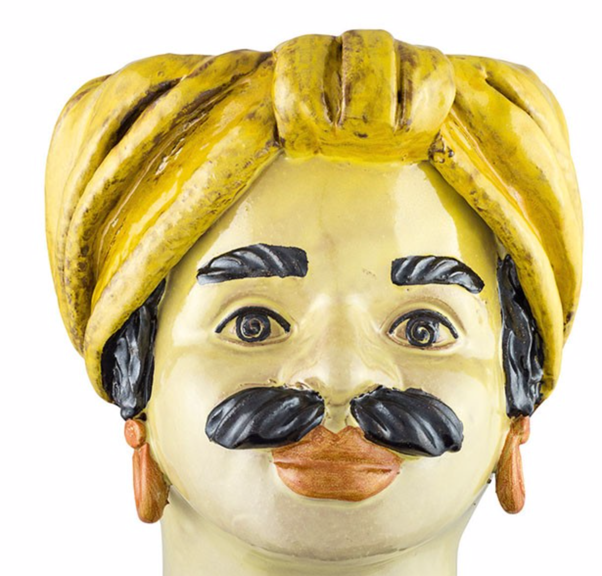 Medium-yellow male head vase