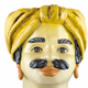 Medium-yellow male head vase