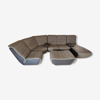 Spartacus modular sofa by Satis (Italy) in buffalo leather