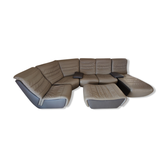 Spartacus modular sofa by Satis (Italy) in buffalo leather