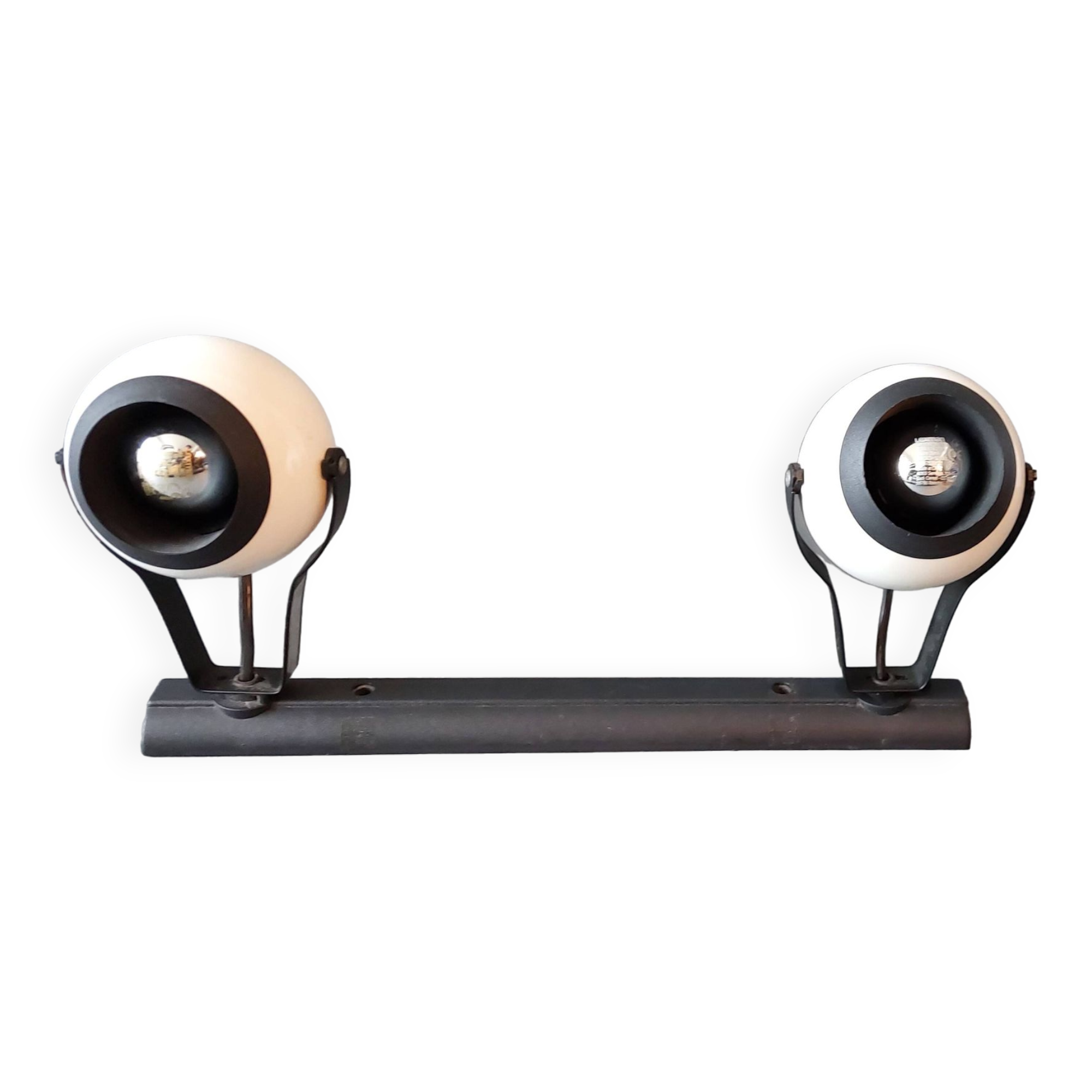 Rampe 2 spots orientables Eyeball Claude électricité 1970/1980