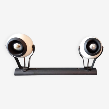 Rampe 2 spots orientables Eyeball Claude électricité 1970/1980