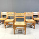 Ensemble de 5 chaises en bois de pin par GM Mobler, années 1960.