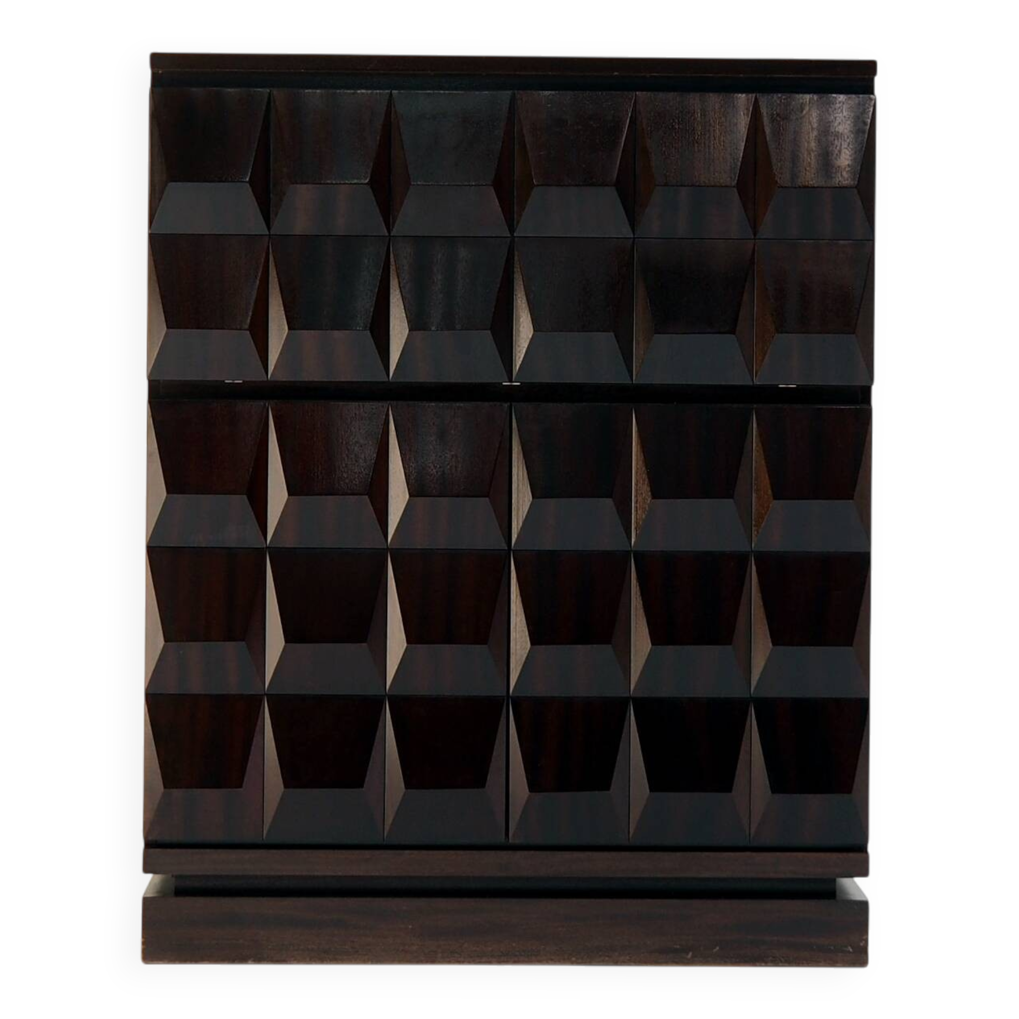 Mid-Century De Coene Frères Oak Cabinet, 1970s Brutalist Belgian design