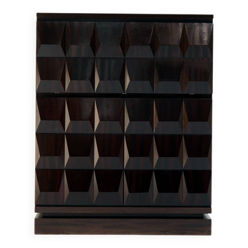Mid-Century De Coene Frères Oak Cabinet, 1970s Brutalist Belgian design
