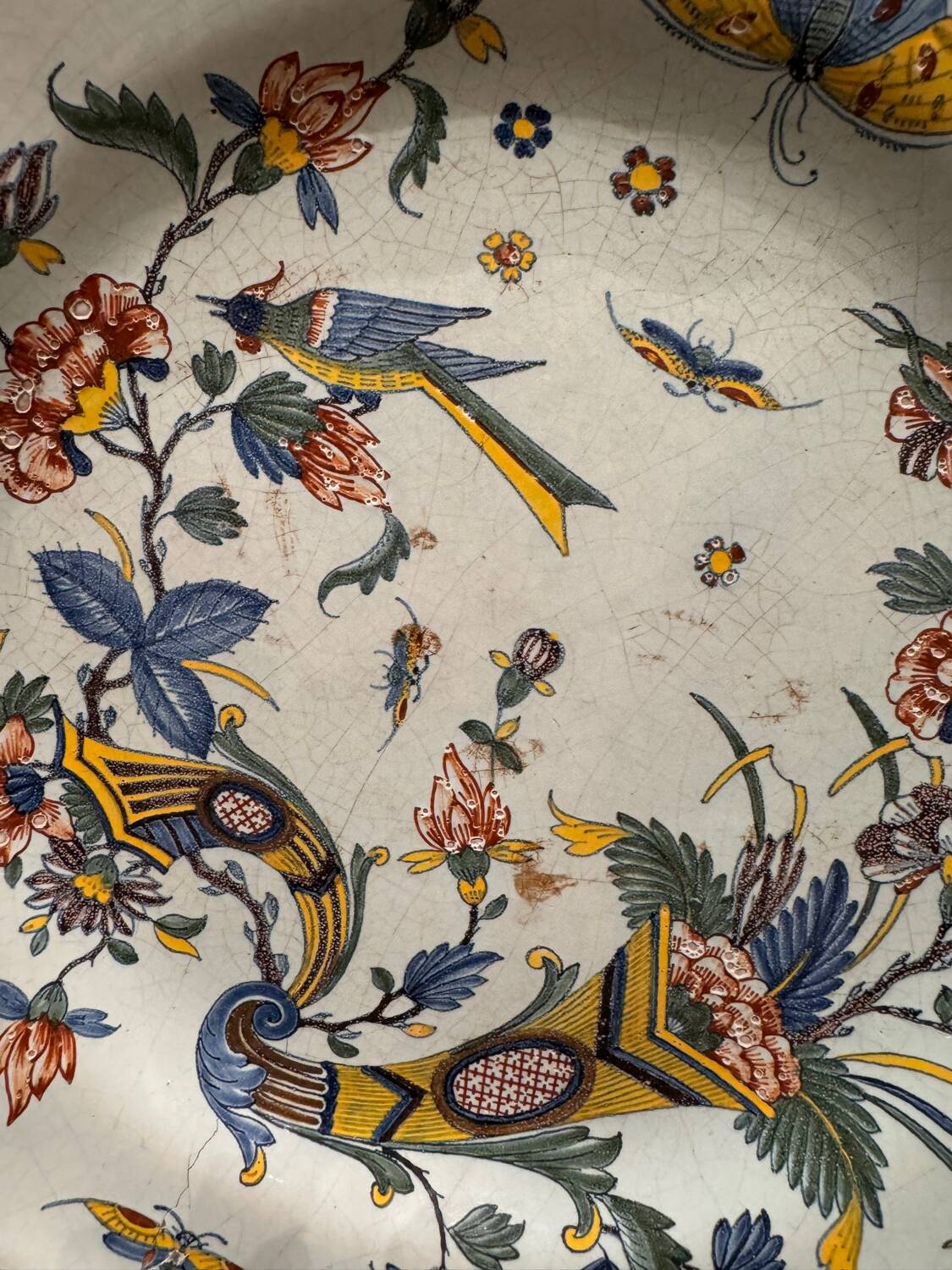 Rouen earthenware round dish