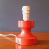60s/70s lamp in red/orange lacquered wood