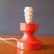 60s/70s lamp in red/orange lacquered wood