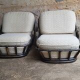 Fauteuils Chauffeuses en rotin Années 70 (*2)