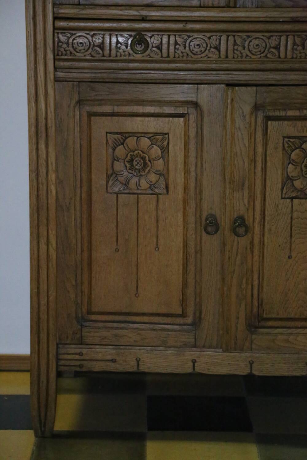 Antique oak grocery furniture