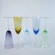 Ensemble de 5 flûtes en verre coloré multicolores 1970
