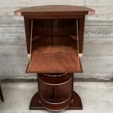 Dutch boat bar solid oak and red copper 1940 1950 art deco