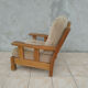Fauteuil vintage en orme blanc