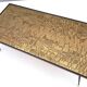 Rectangular Golden Brass and Black Varnished Metal Coffee Table by G.Urs