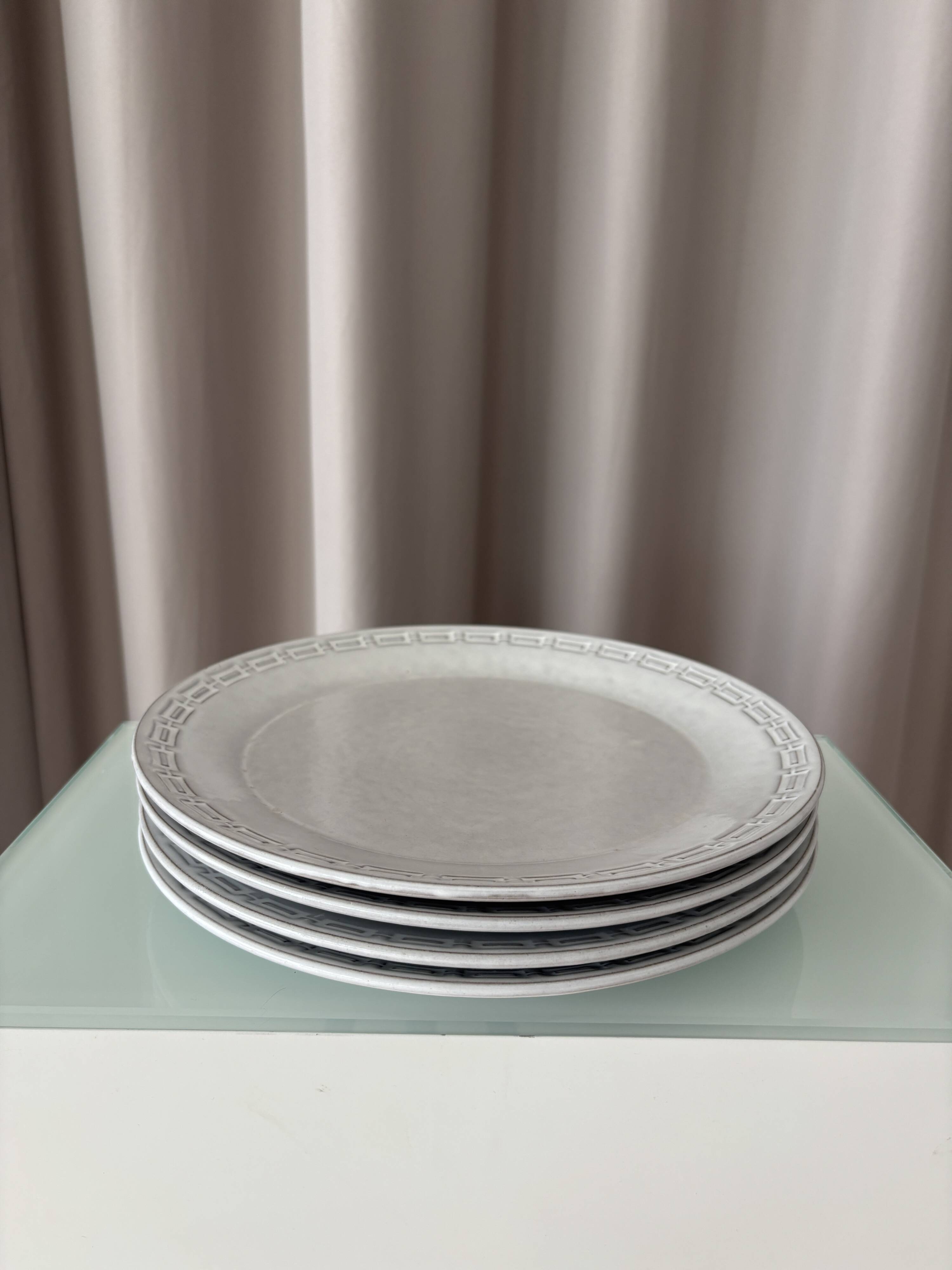 Vintage Ceramano Germany Grey Stoneware Dinner Plate | Mid-Century