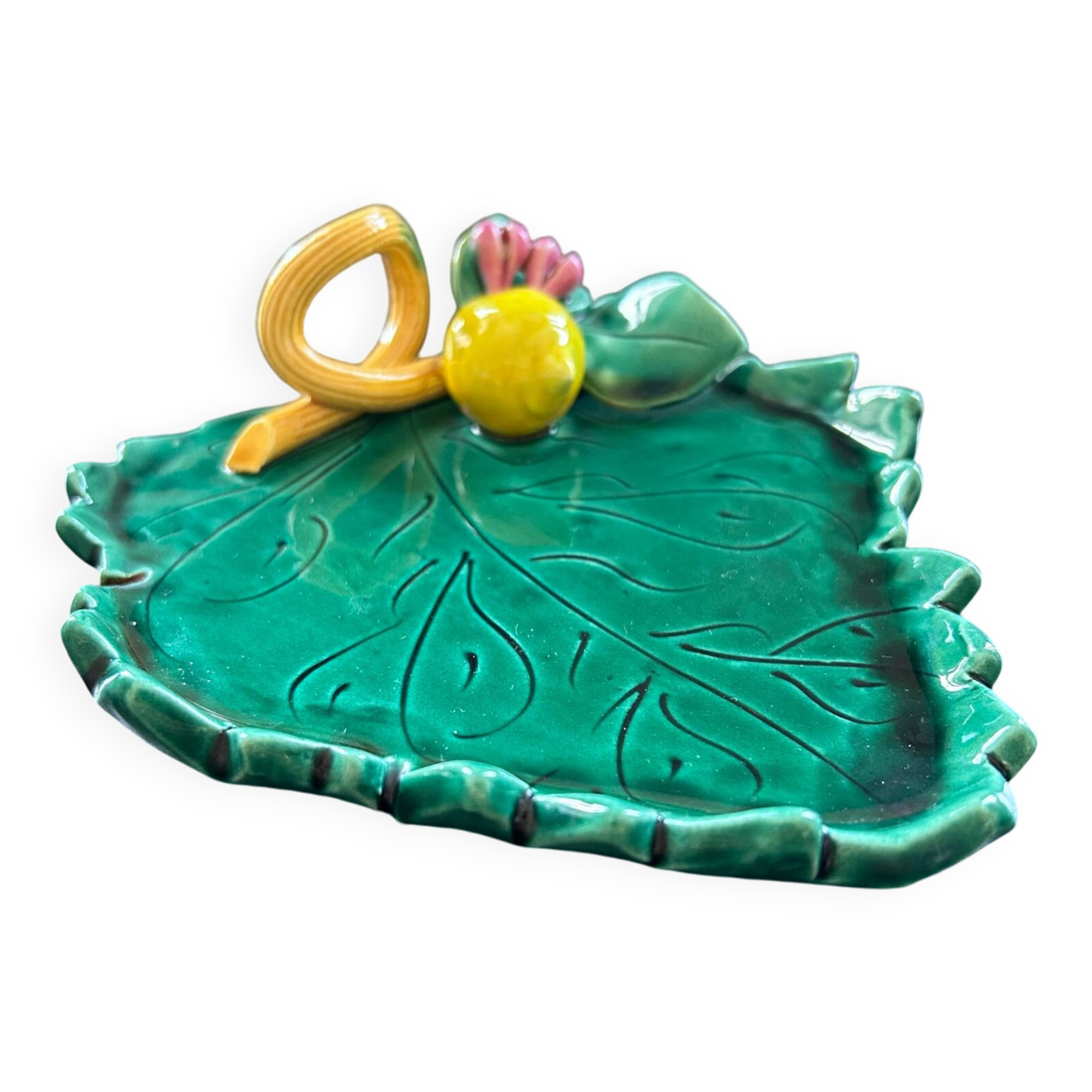 Empty pocket leaf and lemon in slip