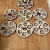 Service à huîtres vallauris 6 assiettes et 1 plat