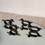 4 wooden napkin rings in the shape of a duck, made by Thiriet in France