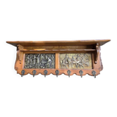 Antique French Oak and Brass "Tavern" Pot Rack, Circa 1880.