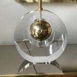 Base de lampe en Lucite et laiton, design espagnol par Paco Dominguez
