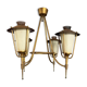 Circa 1950, gilded brass chandelier
