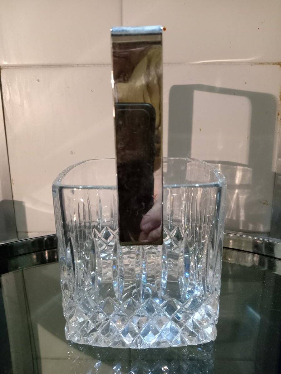 Vintage crystal ice bucket, 1980s