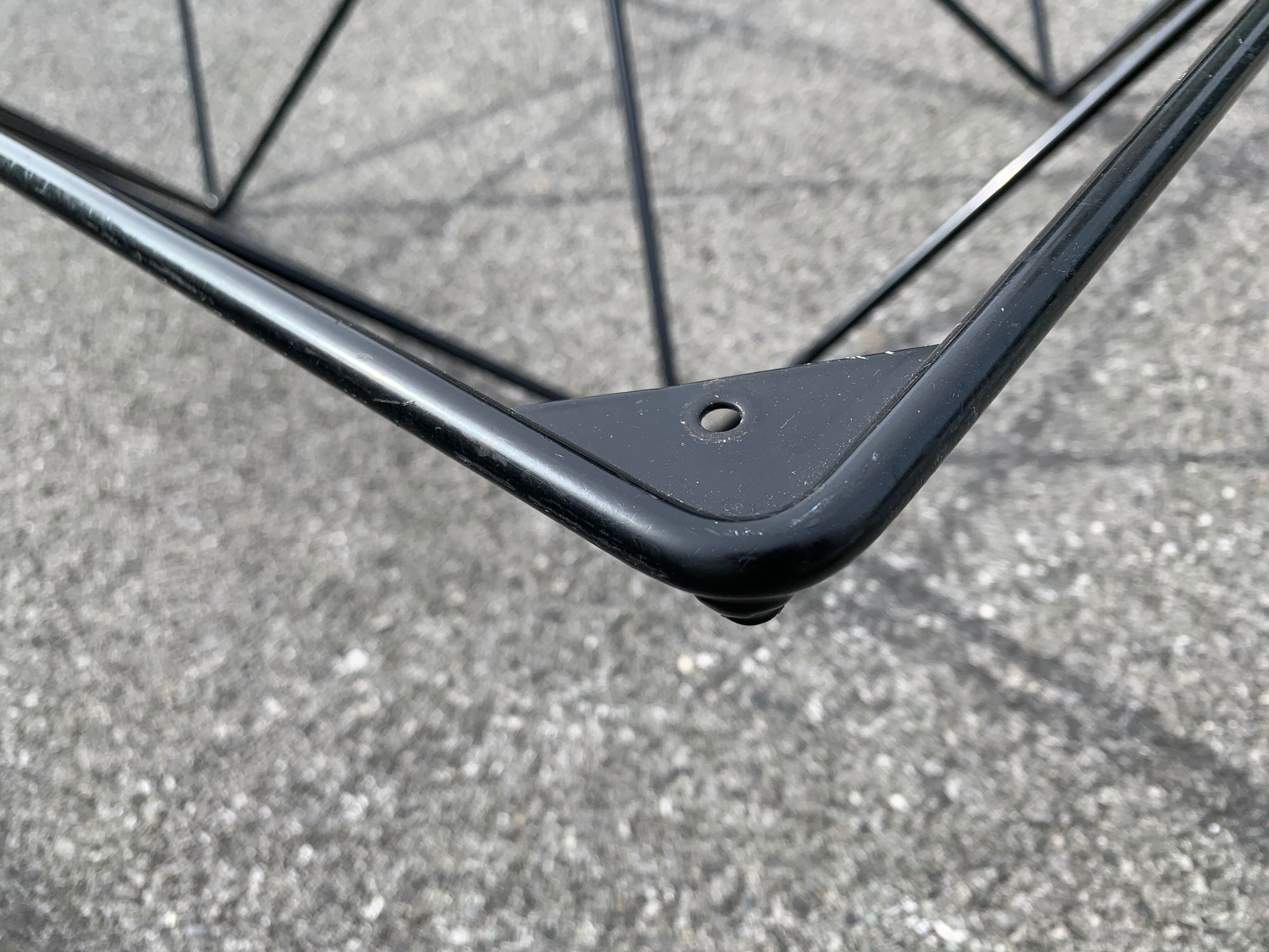 Square coffee table in black tubular steel, 1980