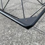Square coffee table in black tubular steel, 1980