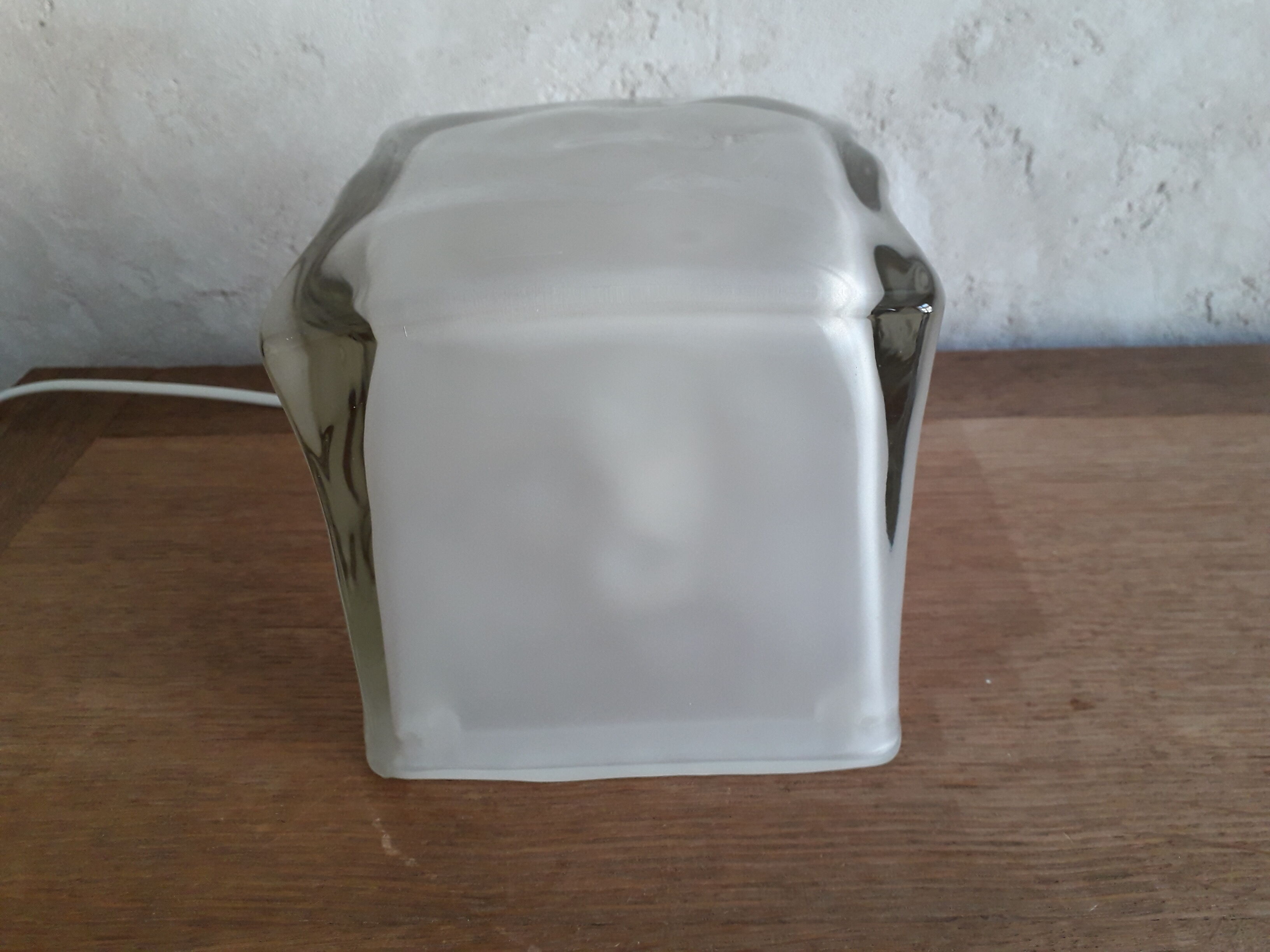 Ikea lamp ice cube frosted glass vintage